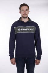 Bullzye Mens BZ Logo Quarter Zip Pullover - Navy/Green [Siz:S]