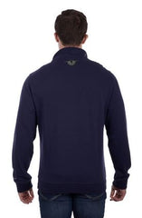 Bullzye Mens BZ Logo Quarter Zip Pullover - Navy/Green [Siz:M]