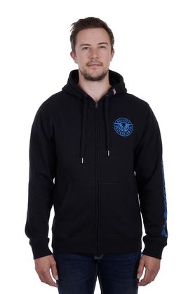 Bullzye Mens Bullring Zip Up Hoodie Black Design [Col:Black Siz:S]