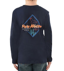 Pure Western Boys Clarke Long Sleeve Tee - Navy [Siz:6]