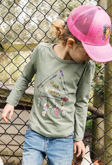 Pure Western Girls Spike Long Sleeve Tee - Moss [Siz:2]