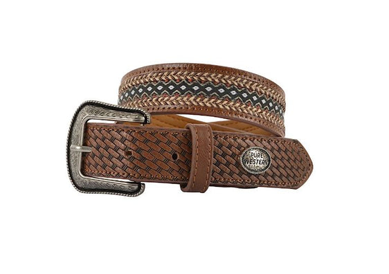 Pure Western Kids Lockhart Belt - Dark Tan [Siz:XS]