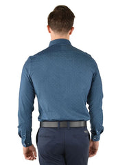 Thomas Cook Jude Tailored Long Sleeve Check Shirt - Denim [Siz:M]