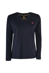 Thomas Cook Classic V Neck Long Sleeve Tee [Col:Navy Siz:8]