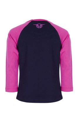 Bullzye Girls Wildflower Long Sleeve Raglan Tee - Dark Navy/Rose [Siz:6]