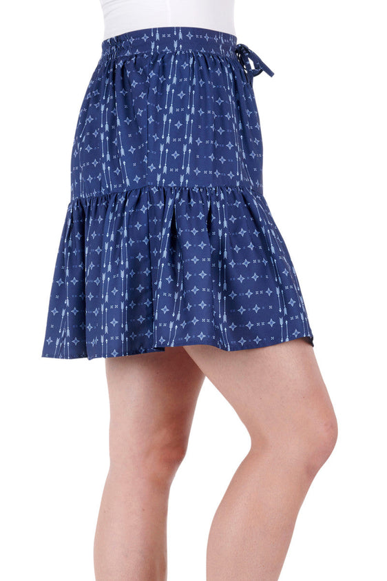 Pure Western Womens Emma Skirt - Navy [Siz:10]