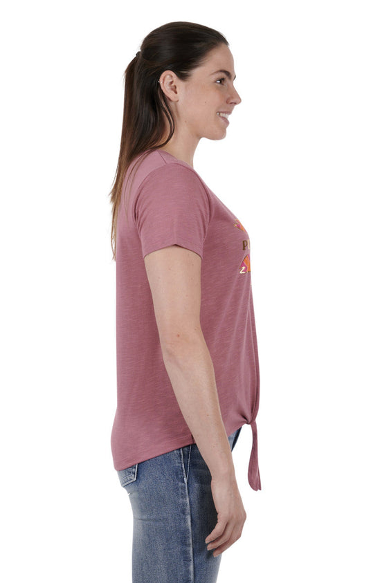 Pure Western Womens Lylah Short Sleeve Tee - Rose [Siz:10]