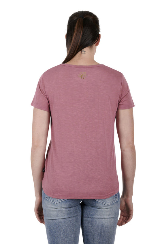 Pure Western Womens Lylah Short Sleeve Tee - Rose [Siz:12]