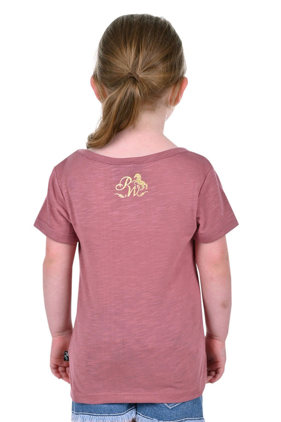 Pure Western Girls Lylah Short Sleeve Tee - Rose [Siz:6]