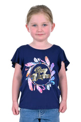 Pure Western Girls Dylan Short Sleeve Tee - Navy [Siz:2]