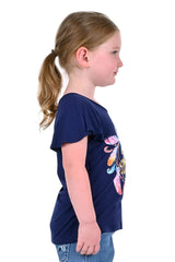 Pure Western Girls Dylan Short Sleeve Tee - Navy [Siz:4]