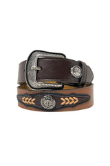 Pure Western Kids Wesley Belt - Tan/Chocolate [Siz:XS]