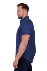 Thomas Cook Mens Edward Tailored Short Sleeve Shirt - Denim/Navy [Siz:XS]