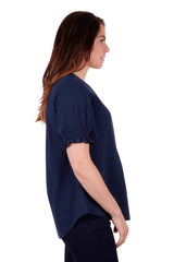 Thomas Cook Womens Kaylie Short Sleeve Blouse - Navy [Siz:10]