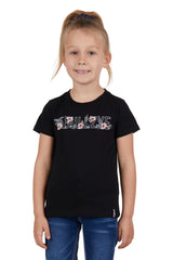 Bullzye Girls Tropics Short Sleeve Tee - Black [Siz:2]