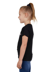 Bullzye Girls Tropics Short Sleeve Tee - Black [Siz:4]