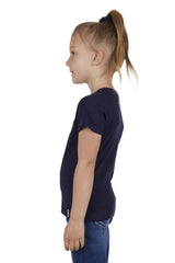 Bullzye Girls Heart Short Sleeve Tee - Navy [Siz:4]