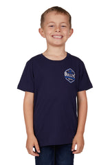 Bullzye Boys Mark Short Sleeve Tee - Navy [Siz:2]