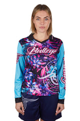 Bullzye Womens Lagoon Long Sleeve Tee - Aqua/Black [Siz:8]