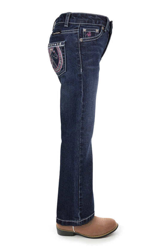 Pure Western Girl's Tess Boot Cut Jean - Midnight [Siz:4]