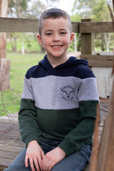 Pure Western Boys Hopkins Hoodie - Navy/Green [Siz:2]
