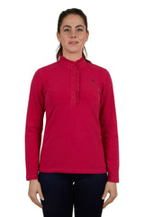 Thomas Cook Women's Frill Neck Long Sleeve Polo [Col:Navy Siz:16]