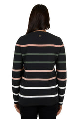 Thomas Cook Women's Evelyn Milano Stripe Knit Jumper - Black [Siz:12]