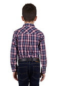 Thomas Cook Boys Colby 2 Pocket Long Sleeve Shirt - Navy/Red [Siz:6]