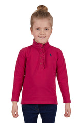 Thomas Cook Girl's Frill Neck Long Sleeve Polo - Granita [Siz:4]