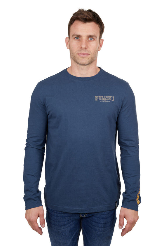 Bullzye Men's Jarrod Long Sleeve Tee - Blue Steel [Siz:S]