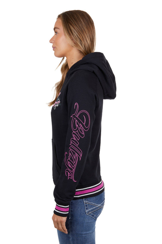 Bullzye Womens Tropics Pullover Hoodie - Black [Siz:12]