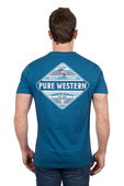 Pure Western Mens Todd Short Sleeve Tee - Denim [Siz:XL]