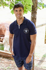 Pure Western Mens Mack Short Sleeve Polo - Navy [Siz:S]