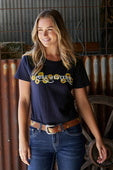 Pure Western Womens Frankie Short Sleeve Tee - Navy [Siz:8]