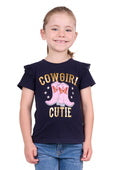 Pure Western Girls Audrey Short Sleeve Tee - Navy [Siz:6]