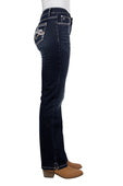 Pure Western Womens Mia Straight Leg Jean 32 Leg - Evening Sky [Siz:12]