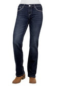 Pure Western Womens Mia Straight Leg Jean 32 Leg - Evening Sky [Siz:14]