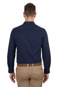 Thomas Cook Mens Linen Tailored Long Sleeve Shirt - Navy [Siz:L]