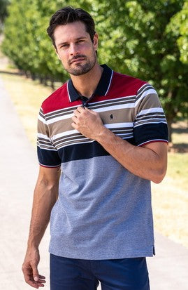 Thomas Cook Mens Ethan Short Sleeve Polo - Navy/Red [Siz:M]