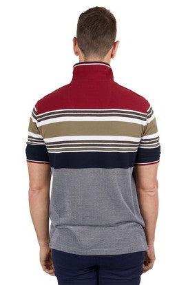 Thomas Cook Mens Ethan Short Sleeve Polo - Navy/Red [Siz:M]