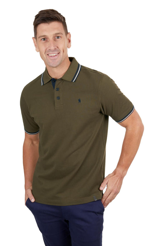 Thomas Cook Mens Logan Tailored Short Sleeve Polo - Dark Tan [Siz:XL]