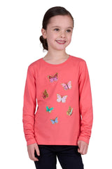Thomas Cook Girls Anna Long Sleeve Tee [Col:Coral Siz:2]