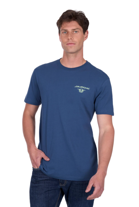 Bullzye Mens Anderson Short Sleeve Tee Shirt - Blue Steel [Siz:S]