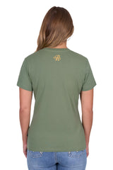 Pure Western Womens Charlie Short Sleeve Tee - Moss [Siz:10]