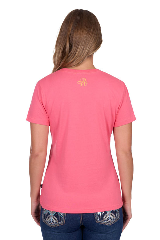 Pure Western Womens Tammy Short Sleeve Tee - Pink [Siz:8]