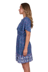 Pure Western Womens Farrah Short Sleeve Dress - Blue [Siz:8]
