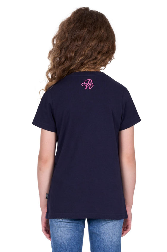 Pure Western Girls Ashlyn Short Sleeve Tee - Navy [Siz:4]