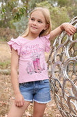 Pure Westen Girls Pietta Short Sleeve Tee - Pink [Siz:4]