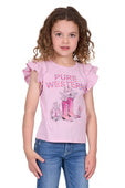 Pure Westen Girls Pietta Short Sleeve Tee - Pink [Siz:4]