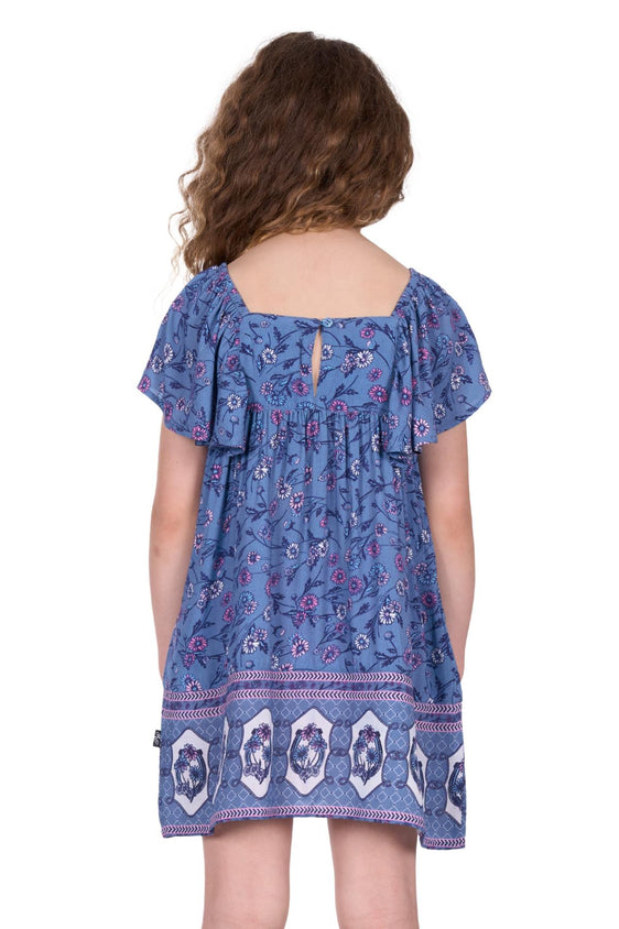Pure Western Girls Amanda Short Sleeve Dress - Blue [Siz:4]